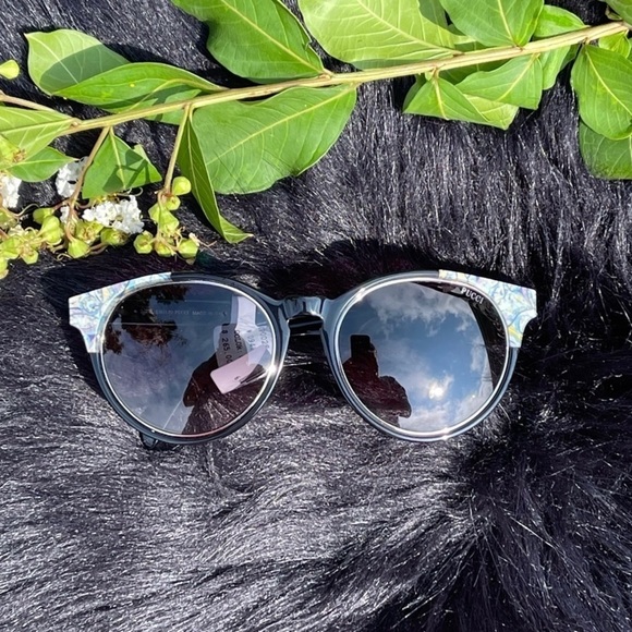 NWT EMILIO Pucci Gradient Oval 55mm Black Sunnies Shades Sunglasses - Picture 4 of 16